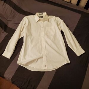 Nordstrom N 16.5 S 34 Wrinkle Free White Long Sleeve Buttondown Collared Shirt